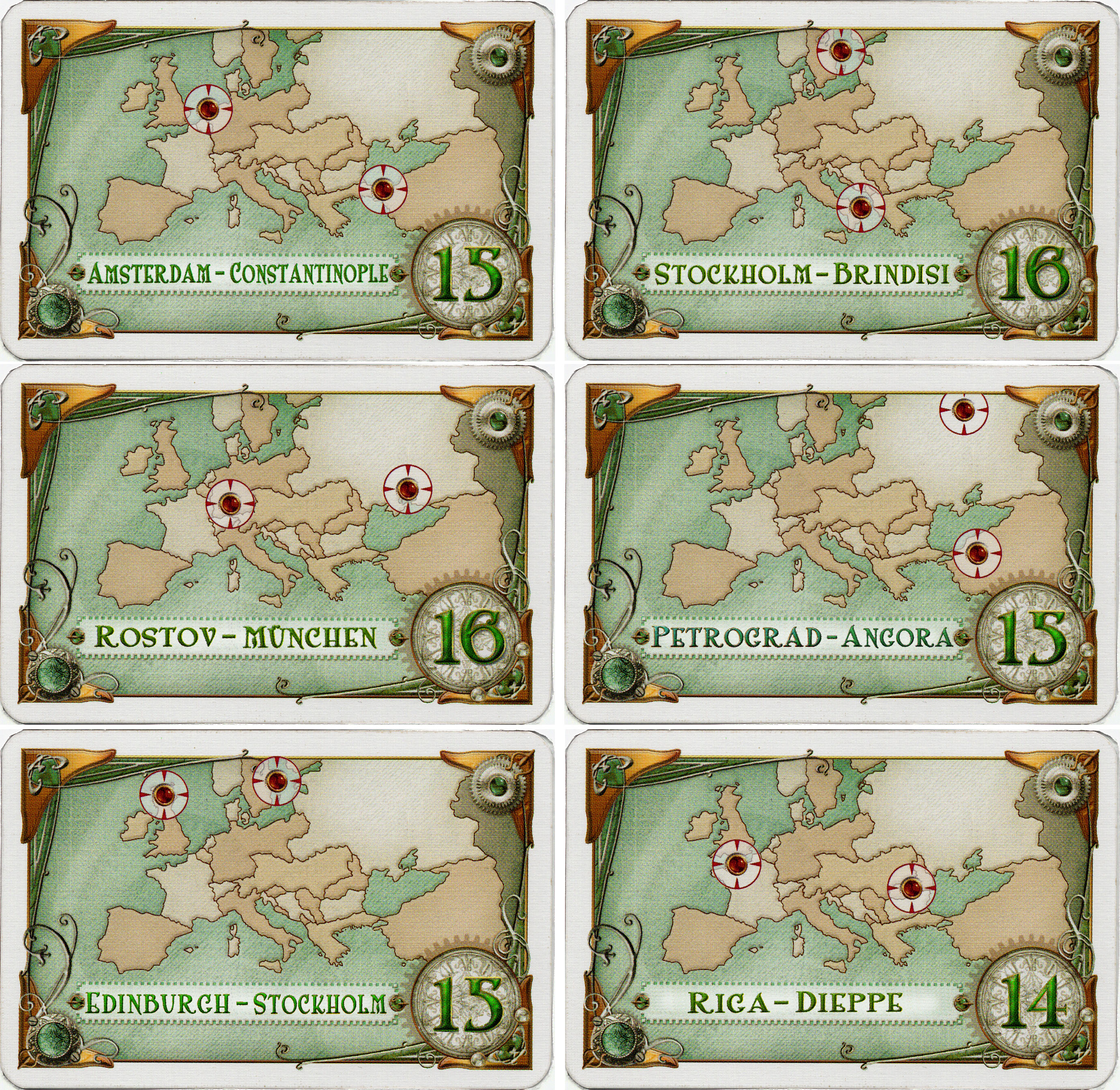 Nouvelles cartes pour Les Aventuriers du Rail Europe
